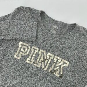PINK Victoria's Secret Gray Long Sleeve Pullover‎ Top Women's Size M